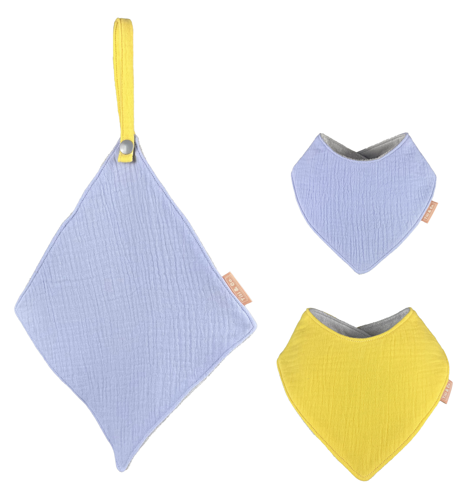 Double Guard Baby Dribble Bib Set - Nana Splash - Base Bib + Top Bib + Face Washer